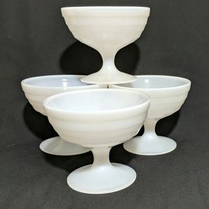Set 4 Milk Glass Sherbet Cups
